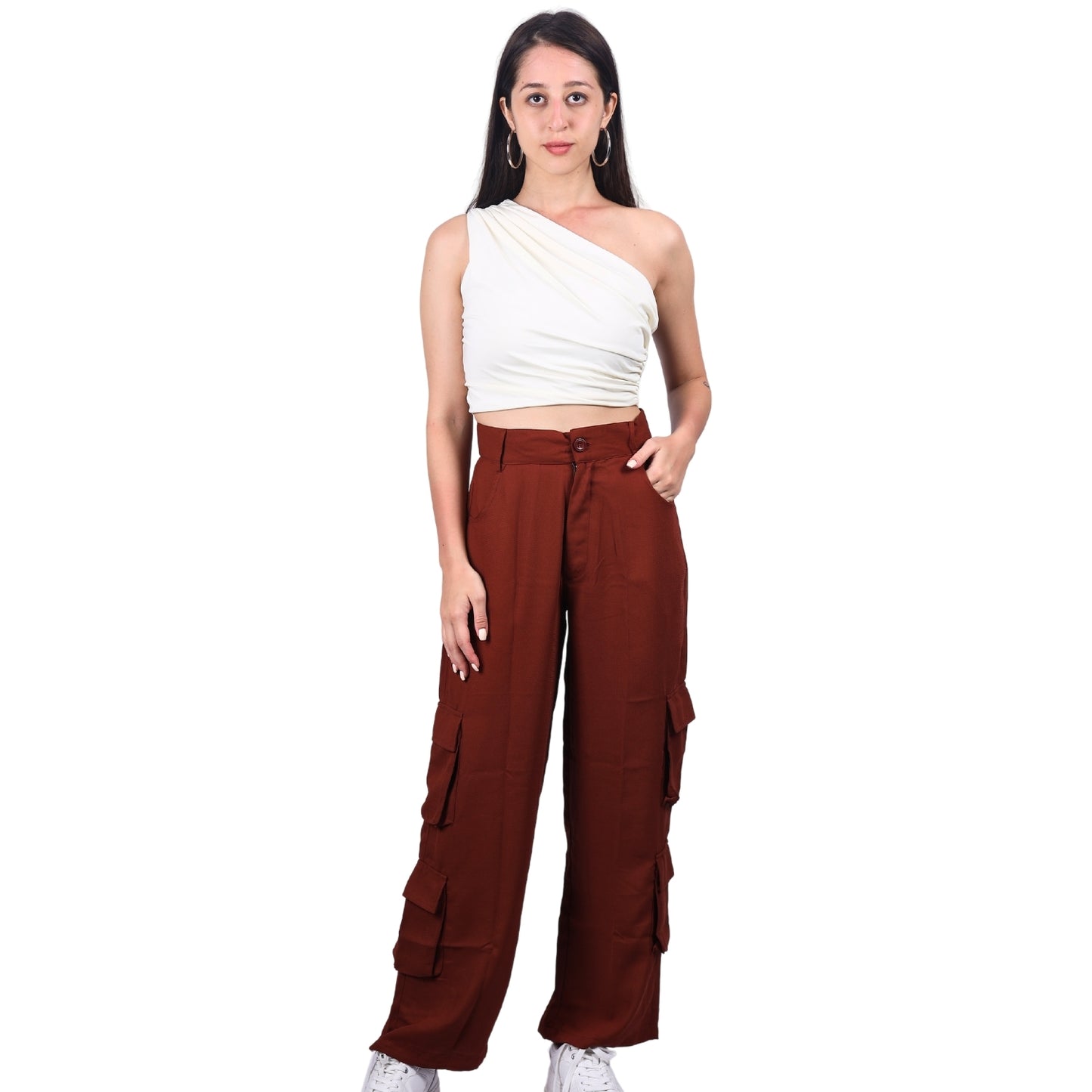 Chic High-Waist Multi-Pocket Cargo Pants | GloFash - FashionZapp.com