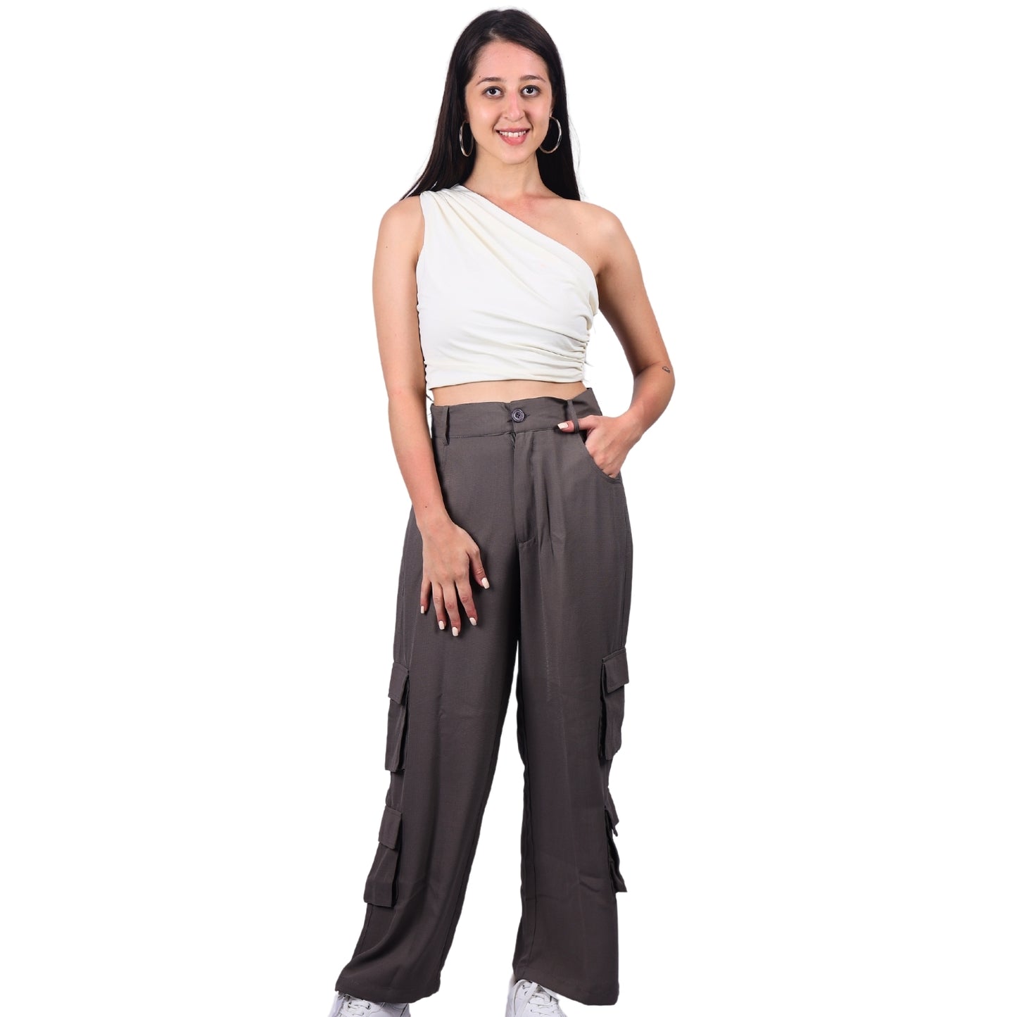 Chic High-Waist Multi-Pocket Cargo Pants | GloFash - FashionZapp.com