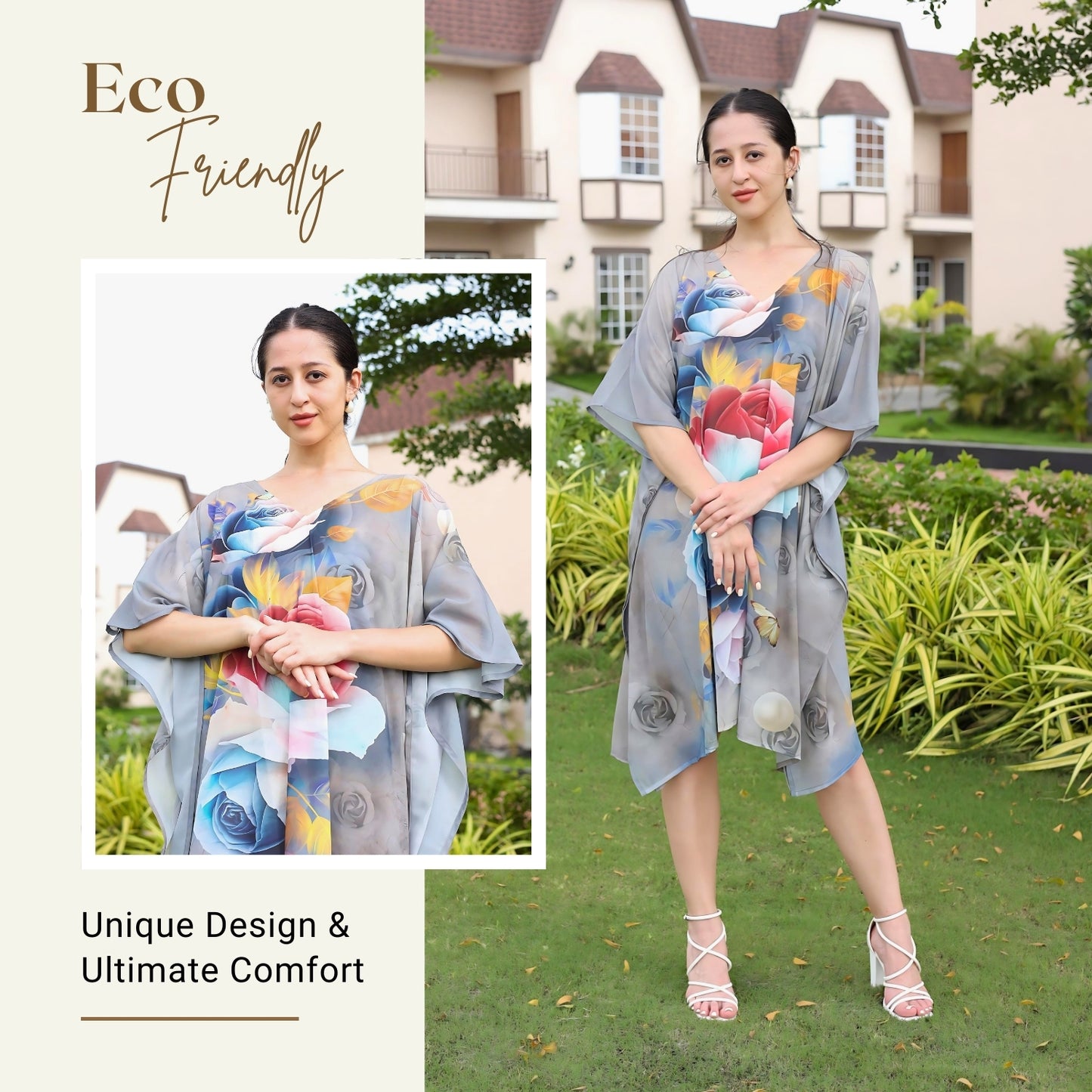 Whimsical Rose Garden Kaftan Dress | GloFash - FashionZapp.com