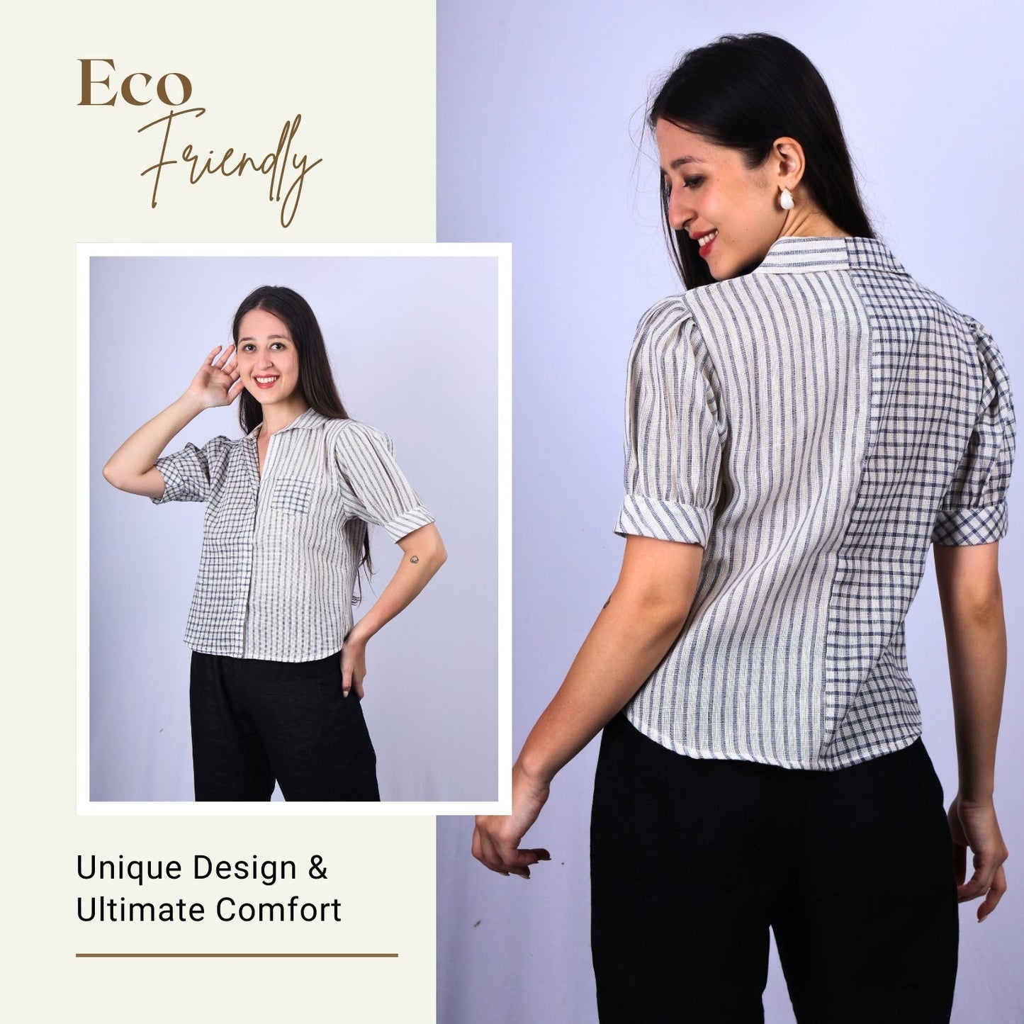 GloFash Women's Brown Jute Shirt – Eco-Friendly & Stylish - FashionZapp.com