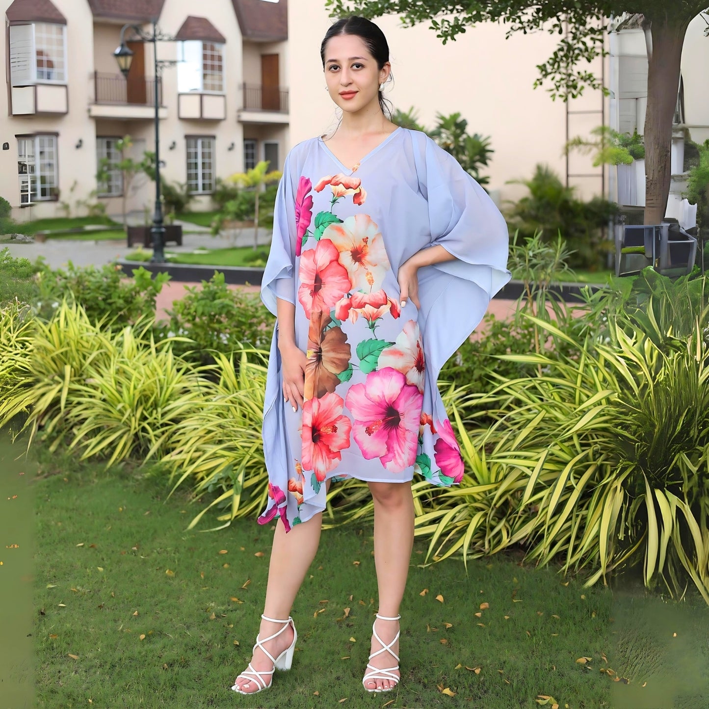 Blossom Dream Watercolor Floral Kaftan Dress | GloFash - FashionZapp.com