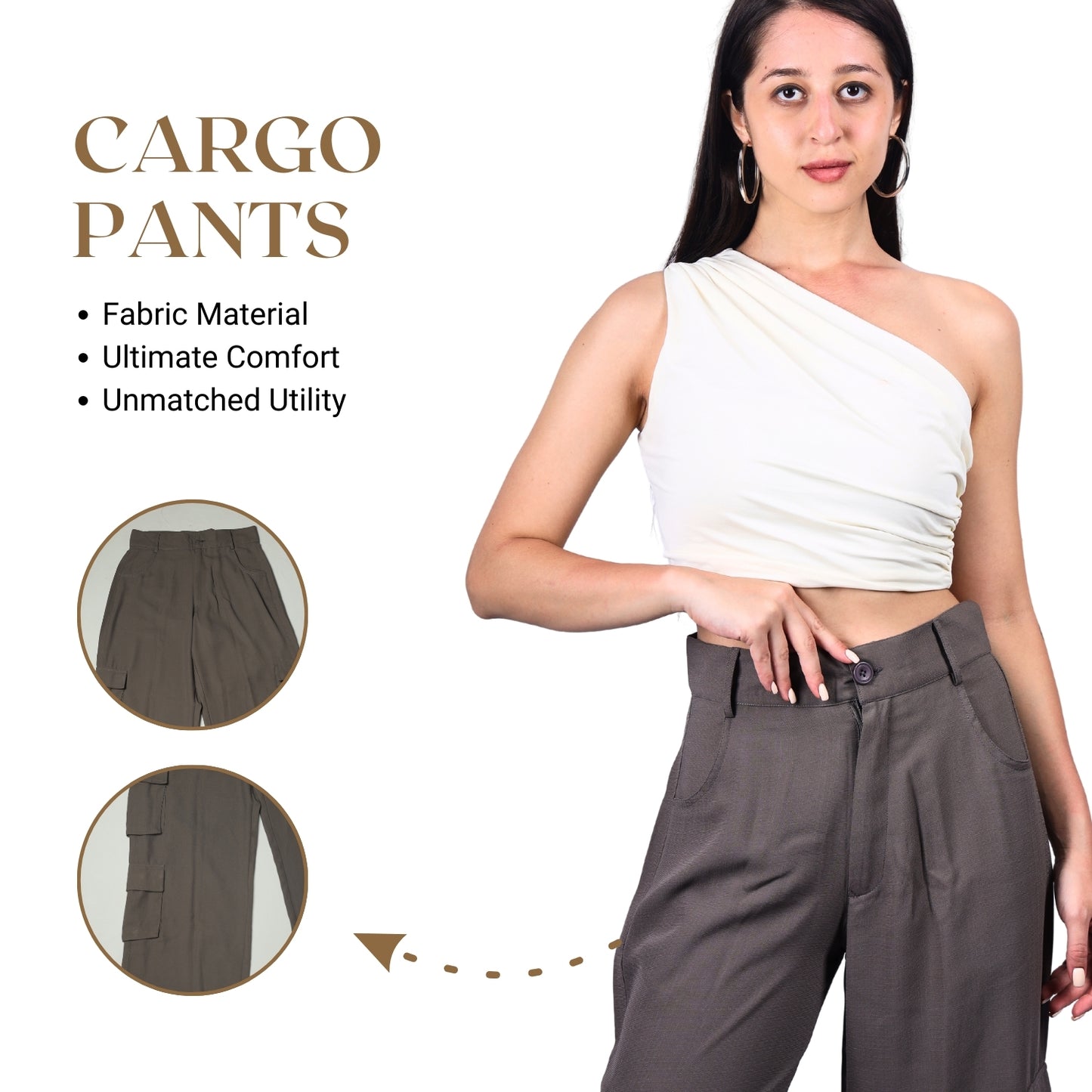 Chic High-Waist Multi-Pocket Cargo Pants | GloFash - FashionZapp.com