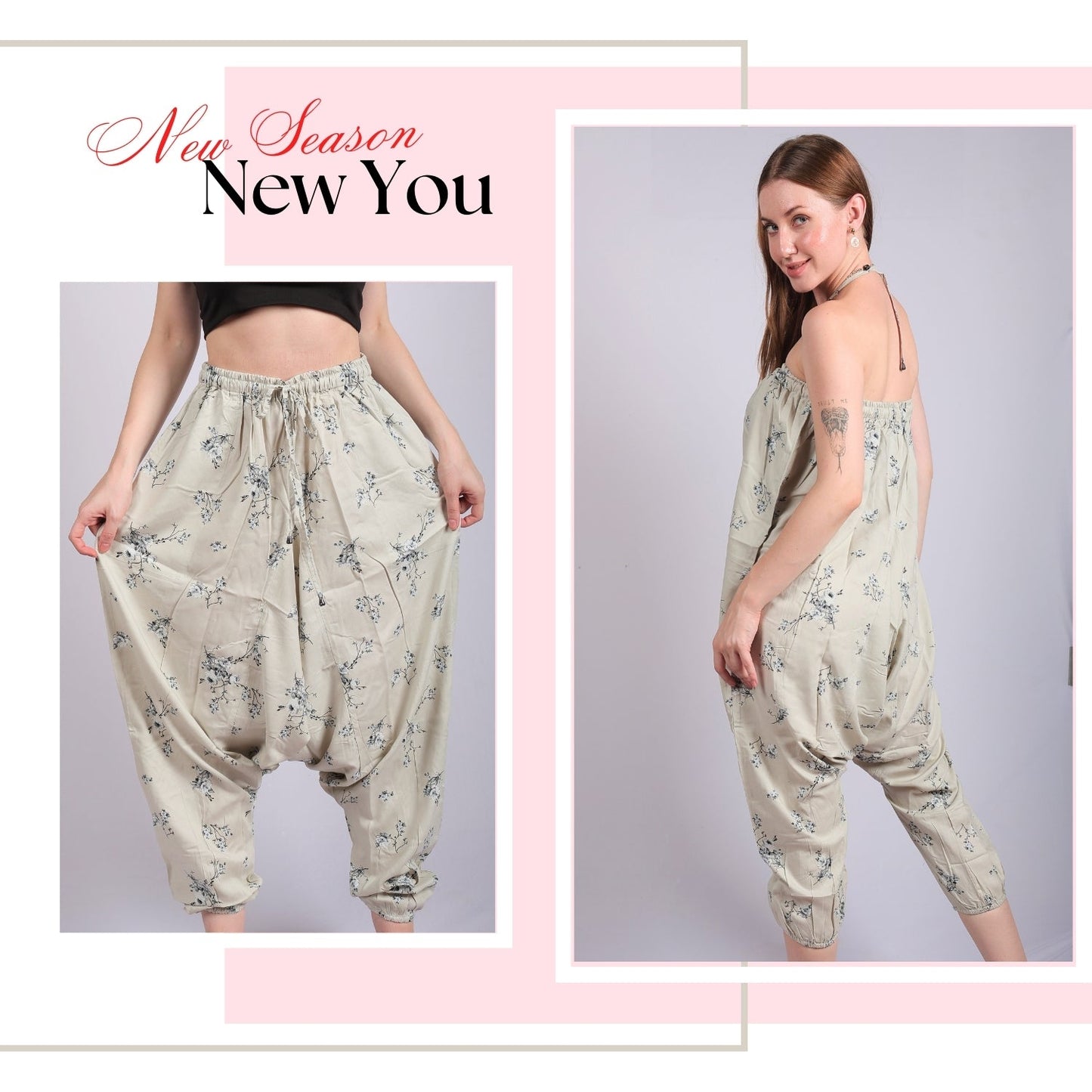 Boho Harem Pants for Women - Yoga Pants with Pockets - FashionZapp.com