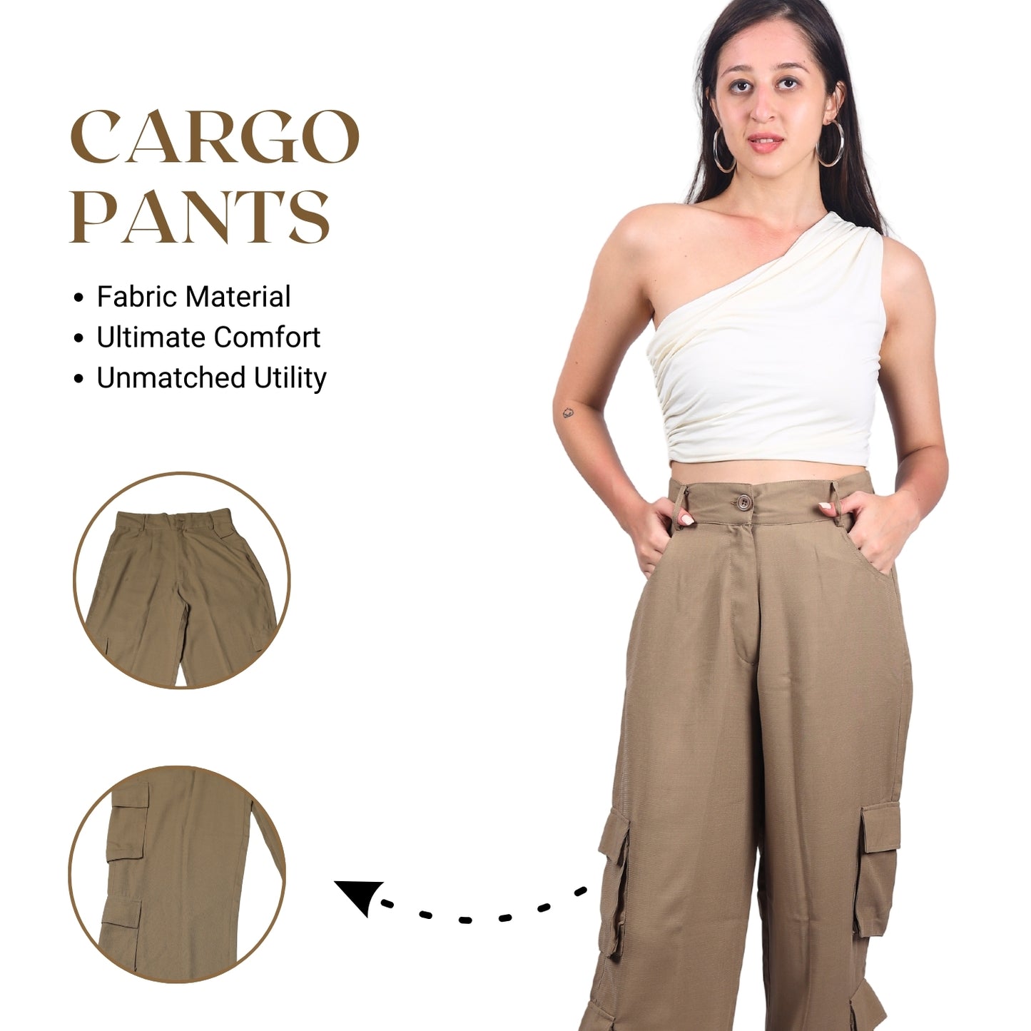 Chic High-Waist Multi-Pocket Cargo Pants | GloFash - FashionZapp.com