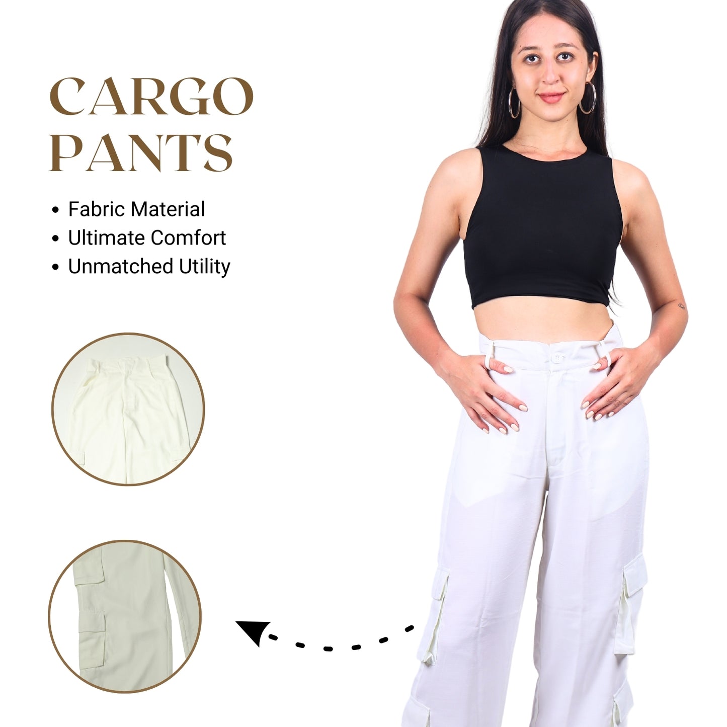 Chic High-Waist Multi-Pocket Cargo Pants | GloFash - FashionZapp.com