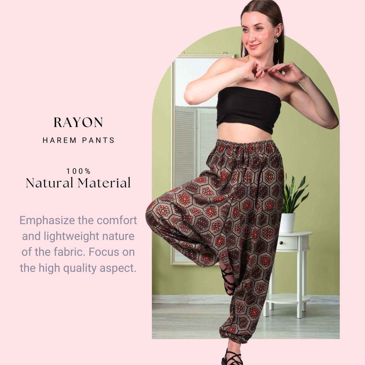 Women's Boho Harem Pants – Trendy Pants with Pockets - FashionZapp.com