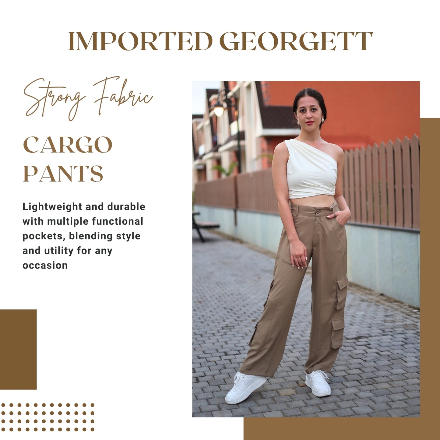 Chic High-Waist Multi-Pocket Cargo Pants | GloFash - FashionZapp.com