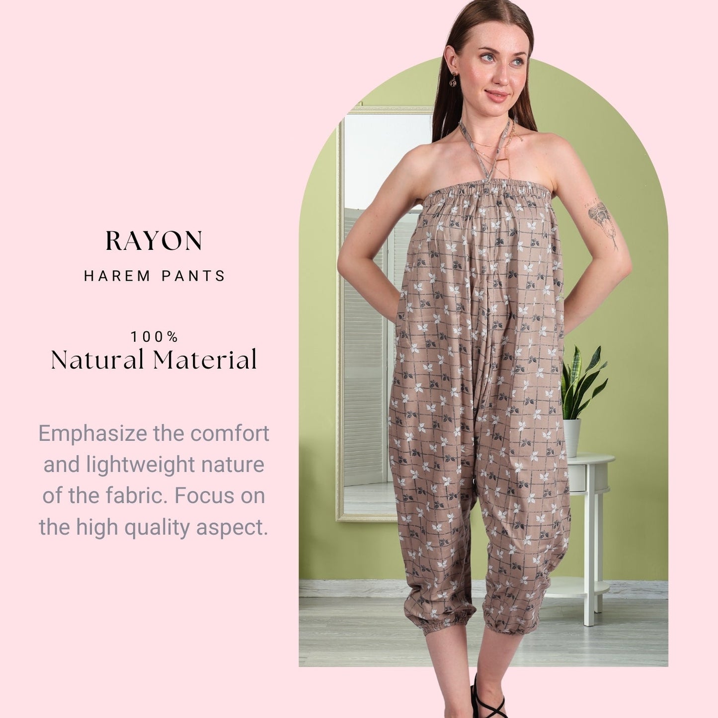 Women's Boho Harem Pants – Multi-Functional Pants with Pockets - FashionZapp.com