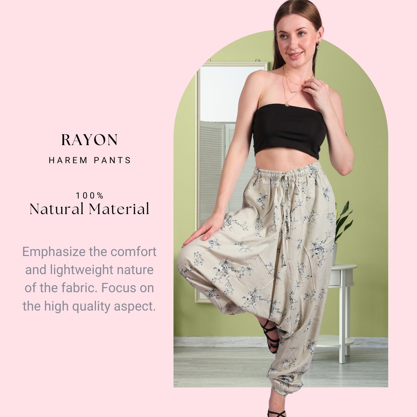Boho Harem Pants for Women - Yoga Pants with Pockets - FashionZapp.com