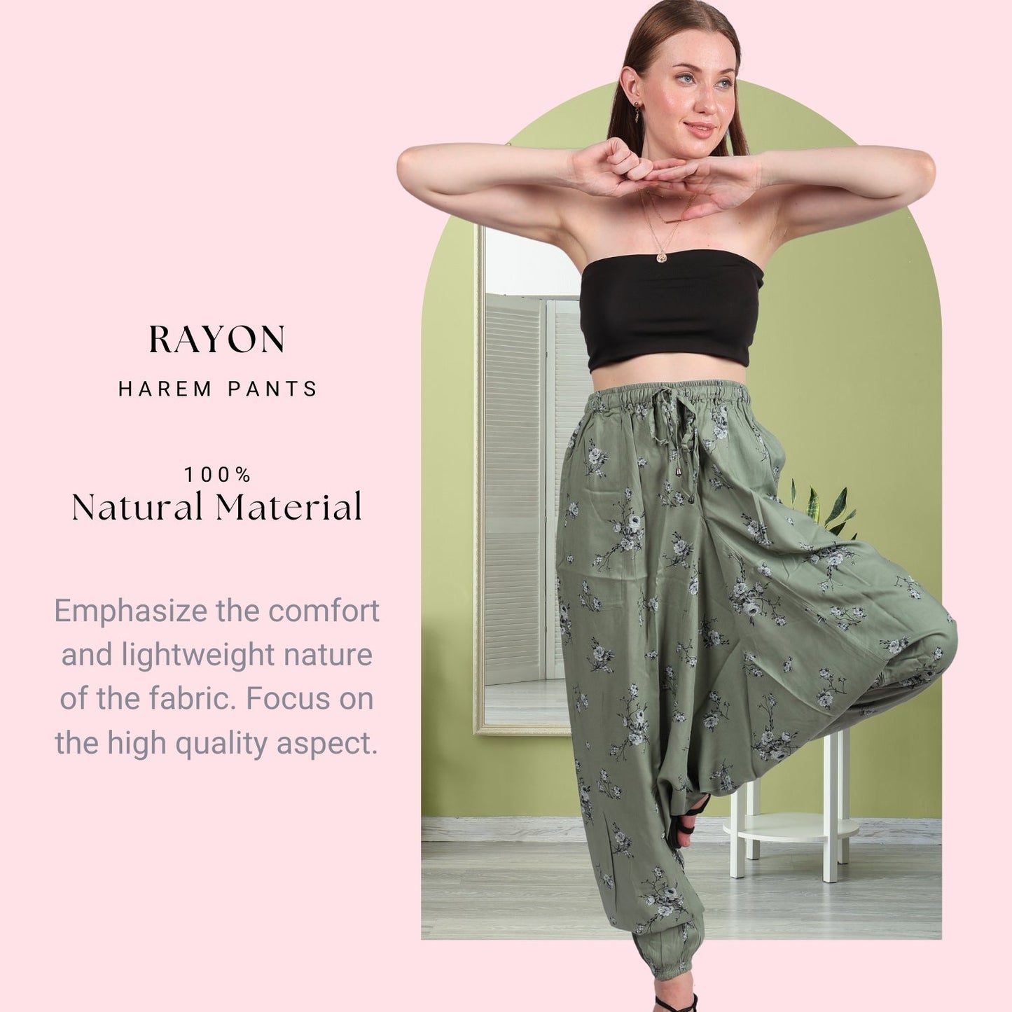 Boho Harem Pants for Women - Yoga Pants with Pockets - FashionZapp.com