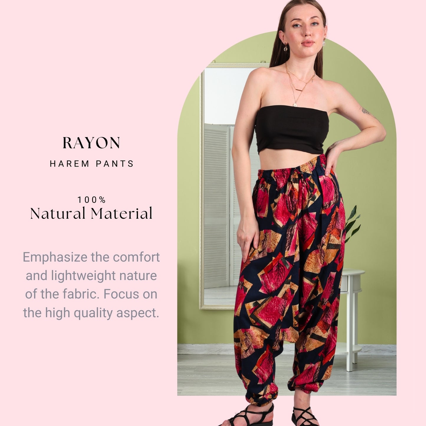 Boho Harem Pants for Women - Printed Yoga & Lounge Pants - FashionZapp.com