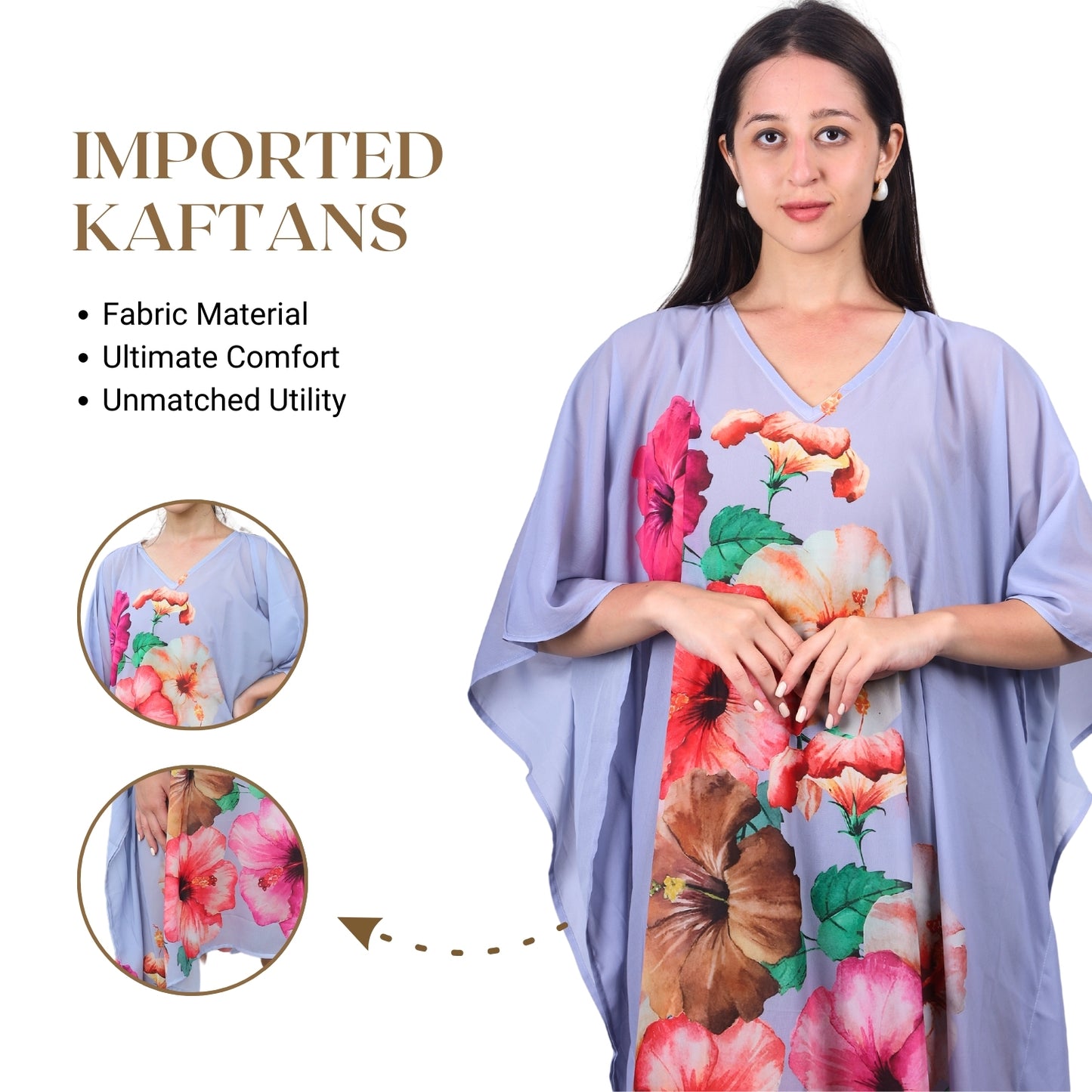 Blossom Dream Watercolor Floral Kaftan Dress | GloFash - FashionZapp.com
