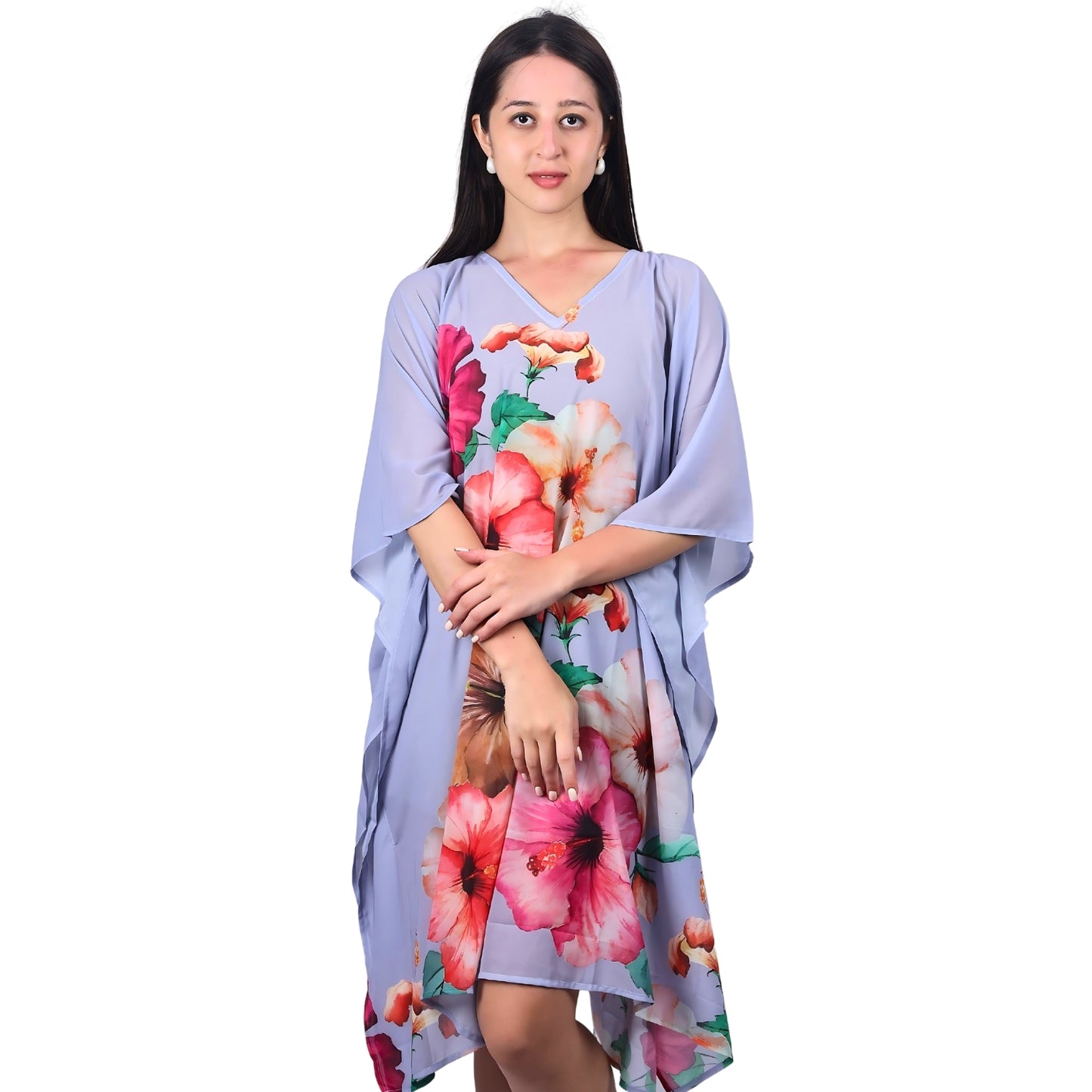 Blossom Dream Watercolor Floral Kaftan Dress by GloFash
