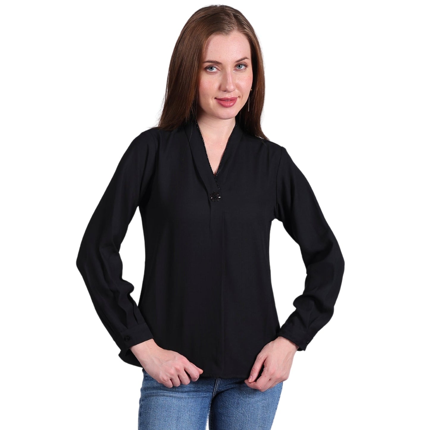 Glofash | Stylish Modal Black Top for Women