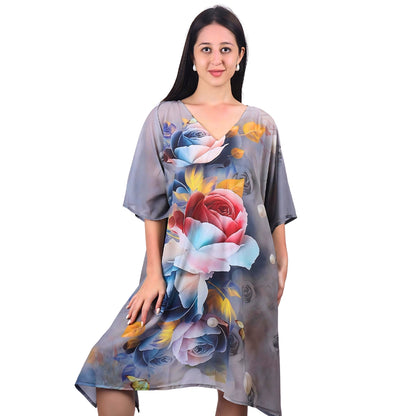 GloFash floral pattern kaftan dress with a trendy fit
