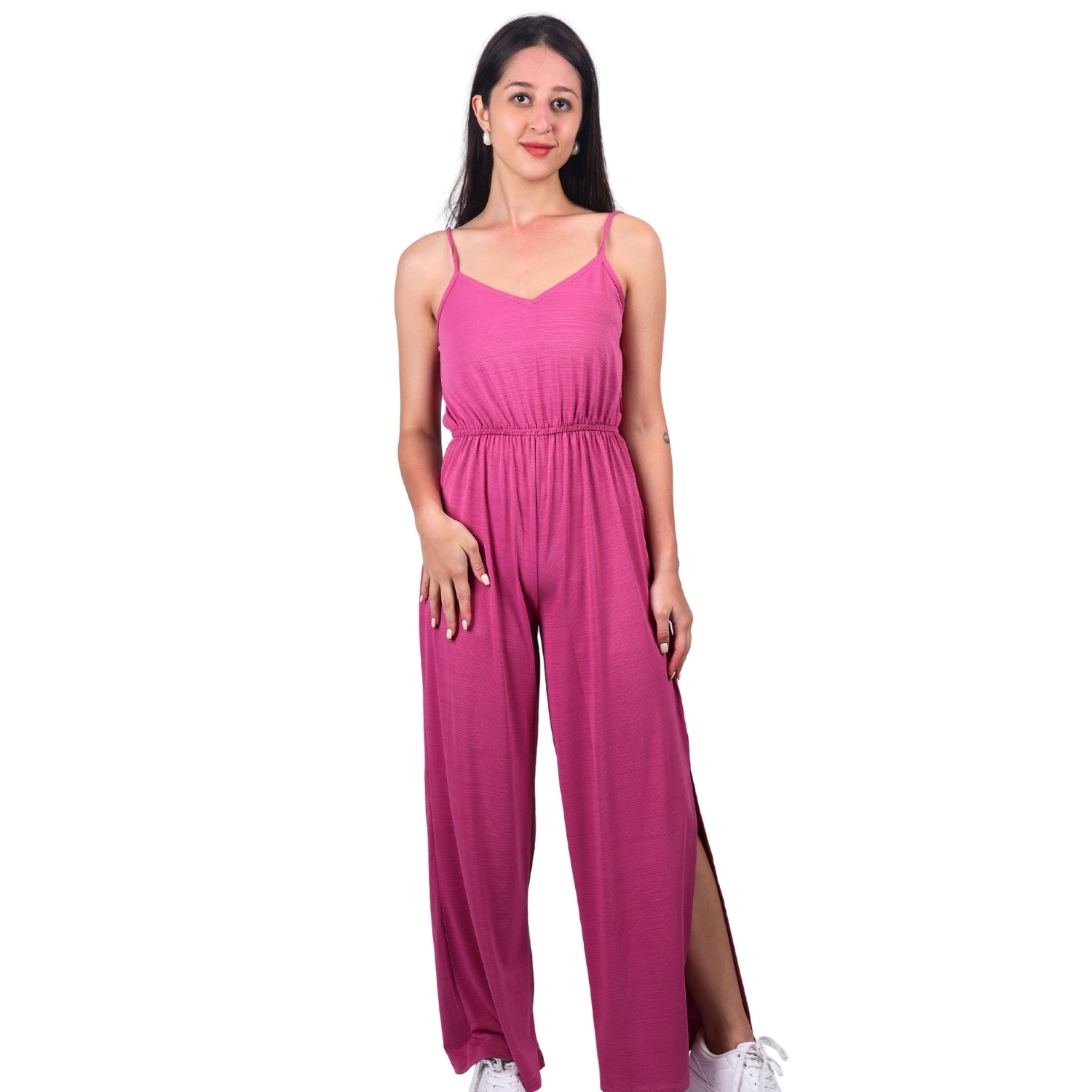 Wide-leg jumpsuit with soft and breathable design by GloFash
