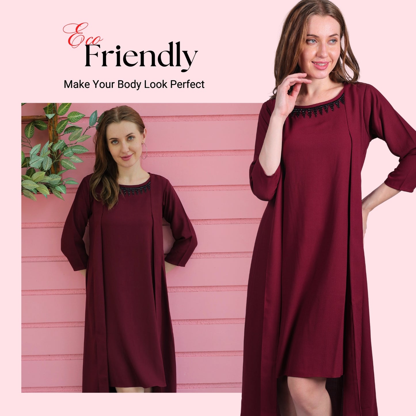 Round Neck Cotton Linen Summer Dress for Women