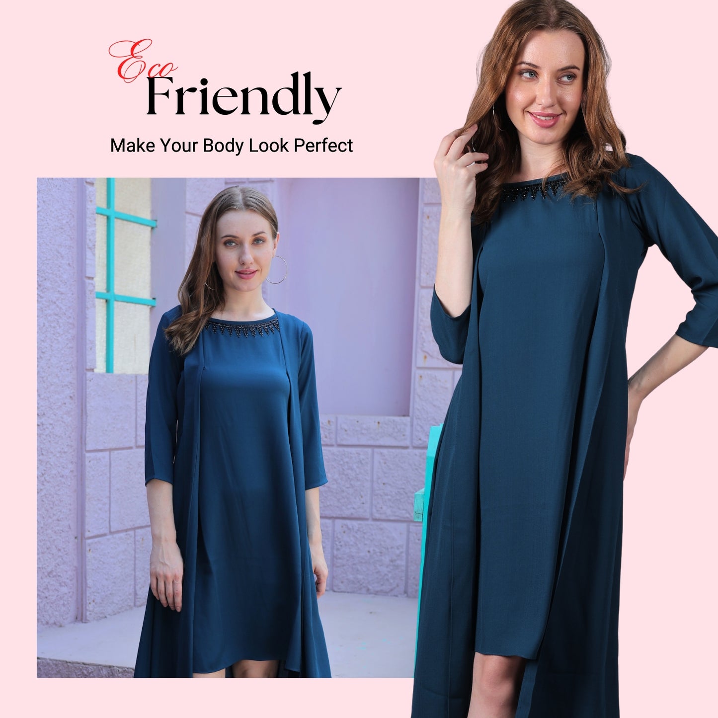 Round Neck Cotton Linen Summer Dress for Women