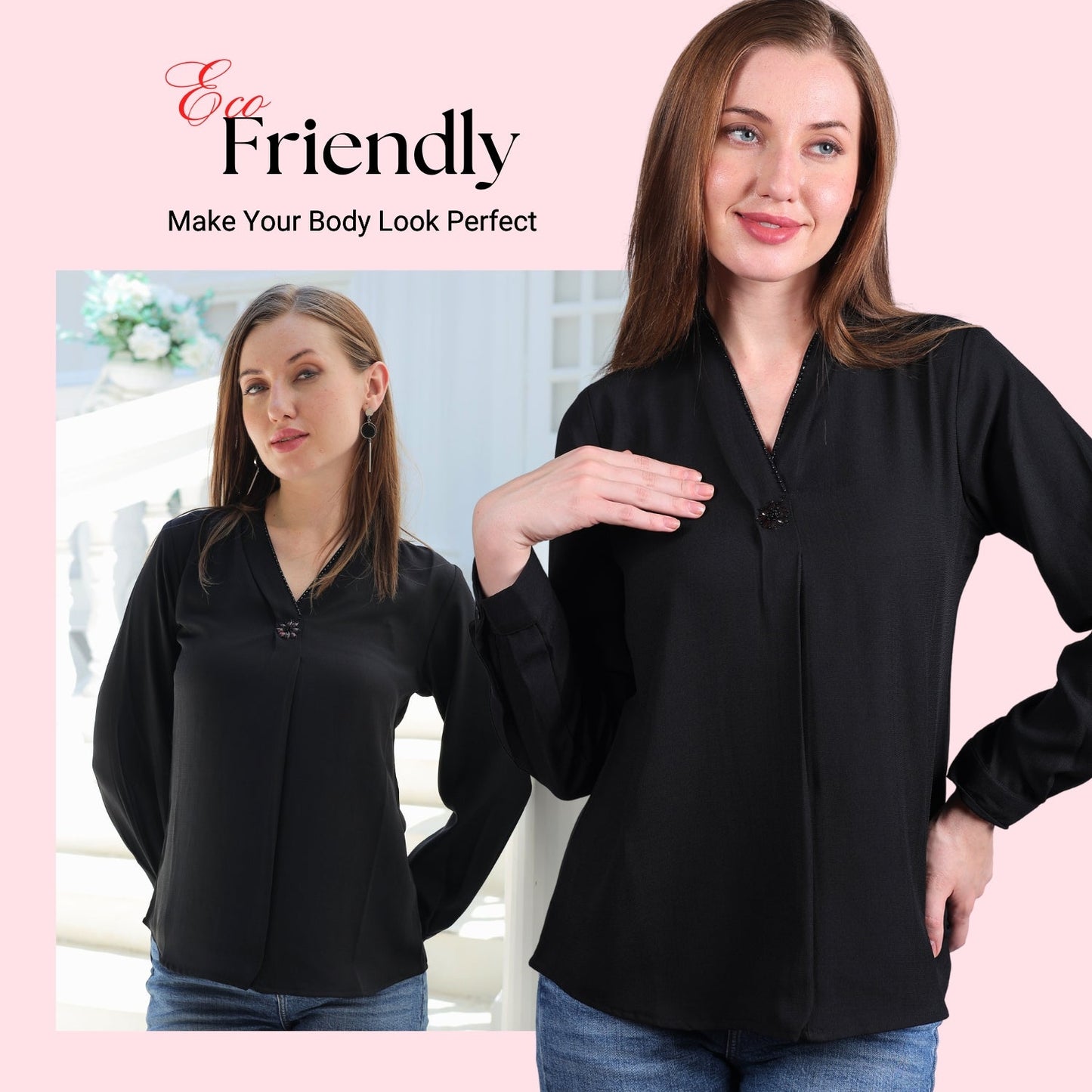 Glofash | Stylish Modal Black Top for Women