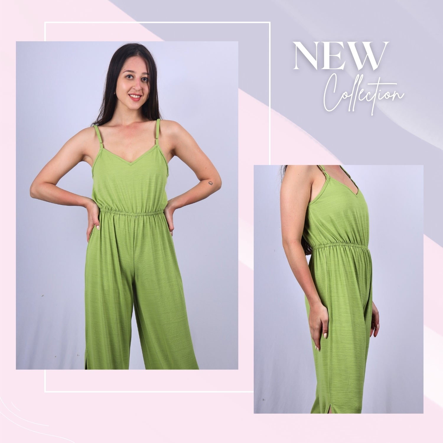 Pink wide-leg jumpsuit by GloFash, perfect for casual outings
