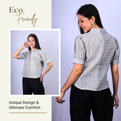 GloFash Women's Brown Jute Shirt – Eco-Friendly & Stylish - FashionZapp.com