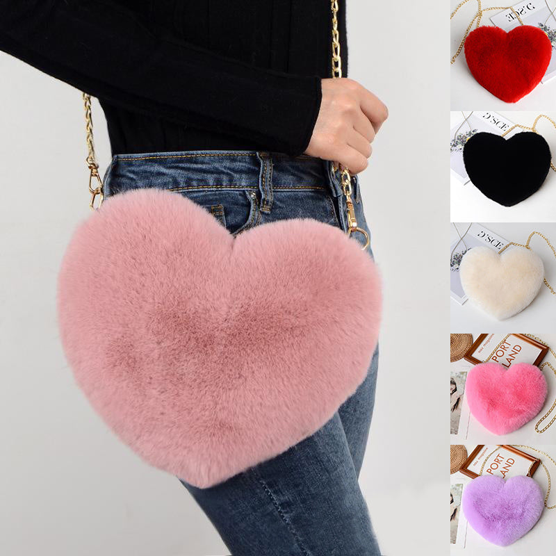 Love Bags for Women Plush Chain Shoulder Bags (Valentine's Day Party Bag) - Fashionzapp - FashionZapp.com