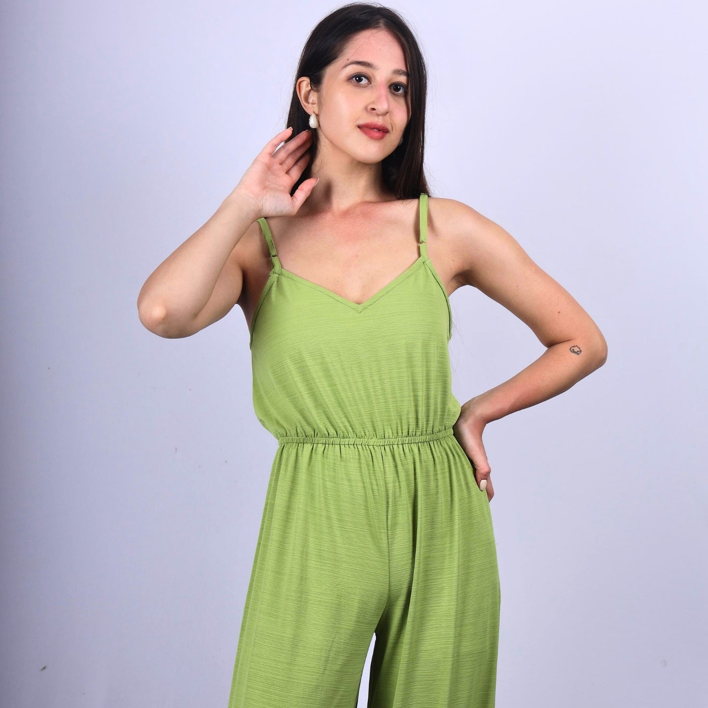 Relaxed fit wide-leg jumpsuit in mustard by GloFash
