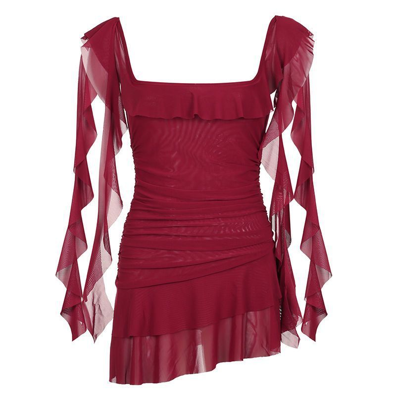 Vacation Style Ruffled Dress (Spaghetti Straps)- FashionZapp - FashionZapp.com