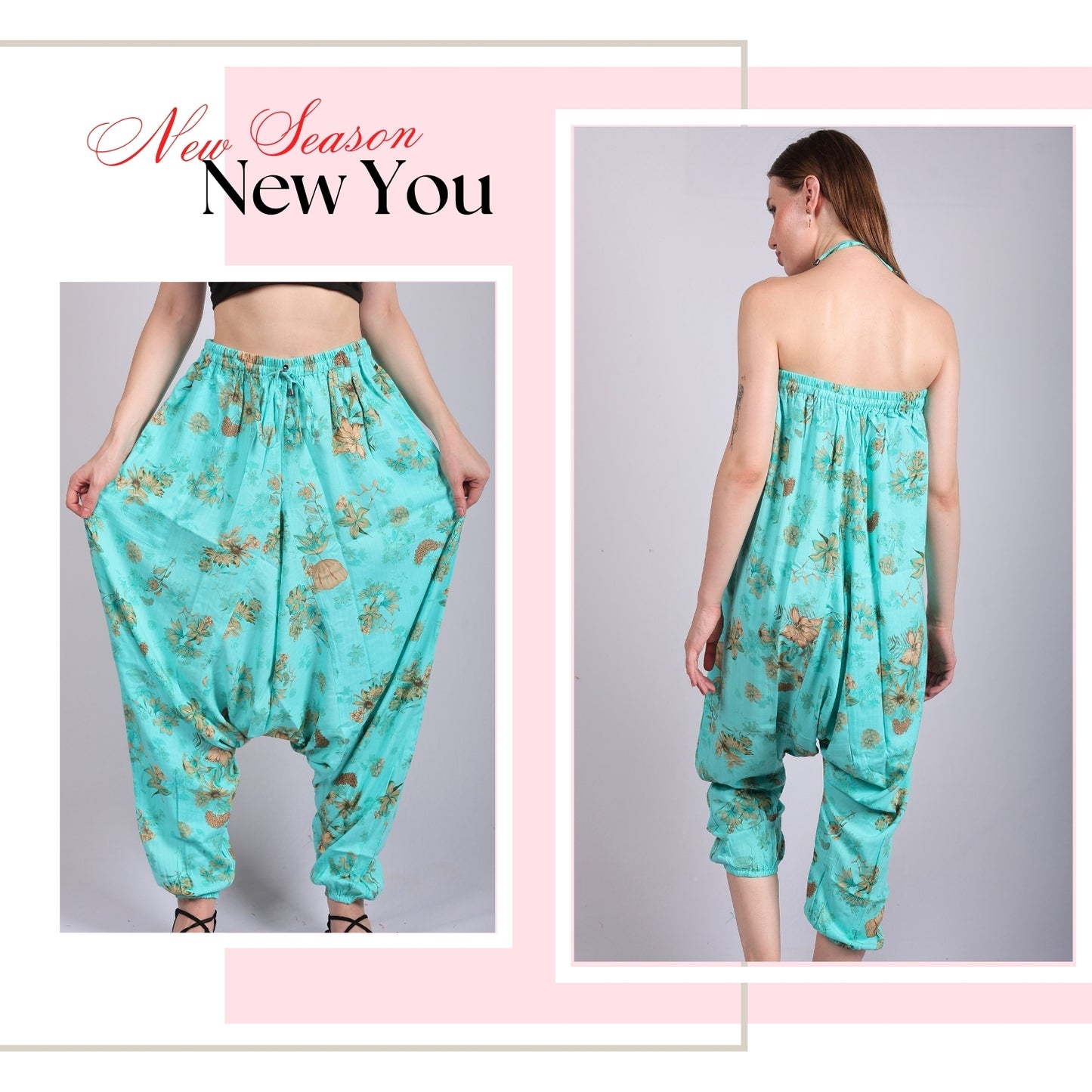 Women's Boho Harem Pants – Relaxed Fit Yoga & Lounge Pants with Convenient Pockets