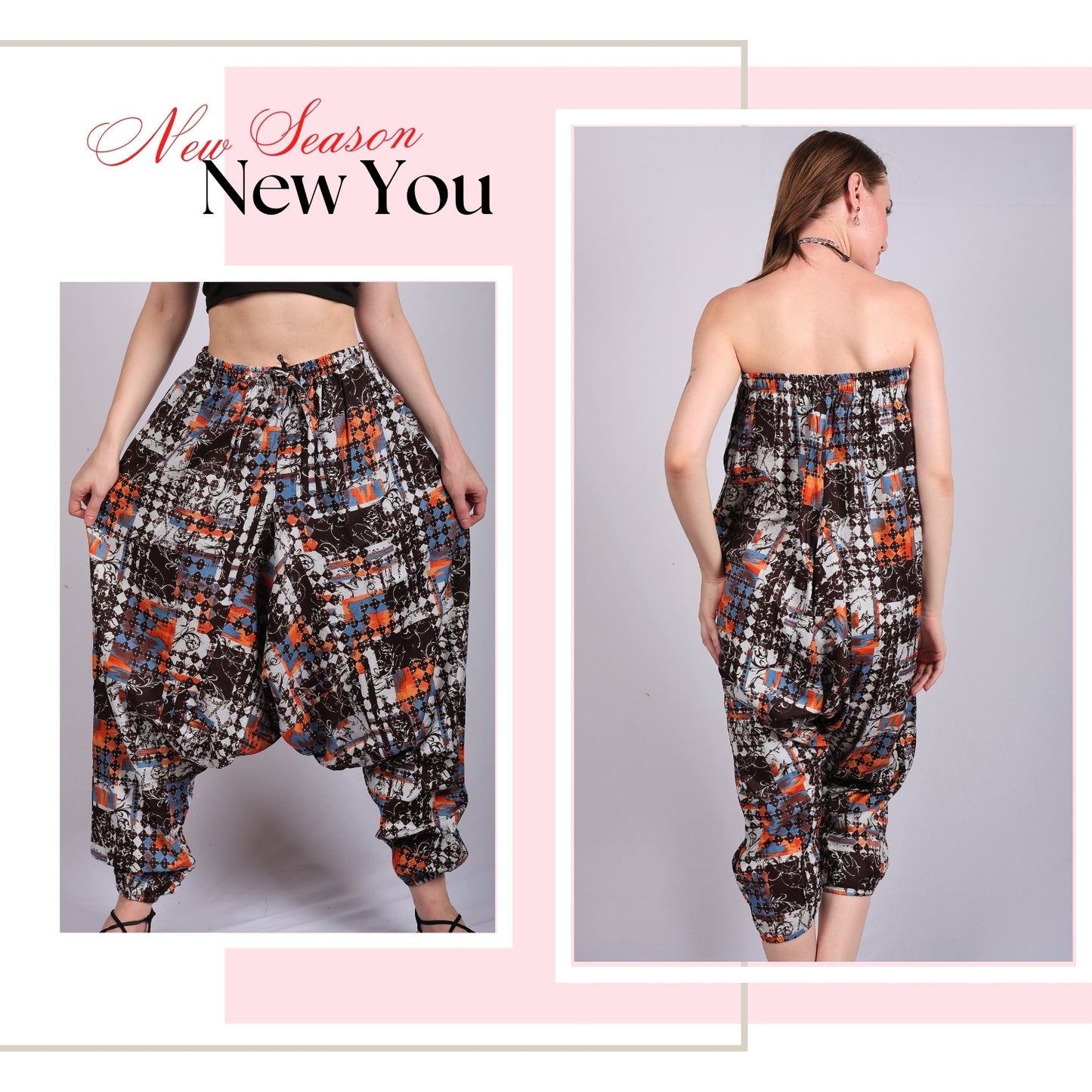 Women's Boho Harem Pants – Comfy and Chic Lounge, Yoga, and Beach Pants with Functional Pockets.