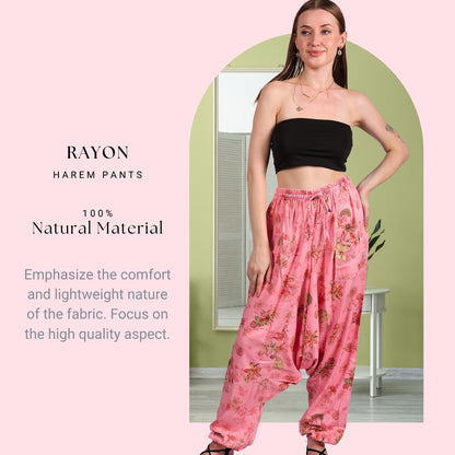 Women's Boho Harem Pants – Relaxed Fit Yoga & Lounge Pants with Convenient Pockets