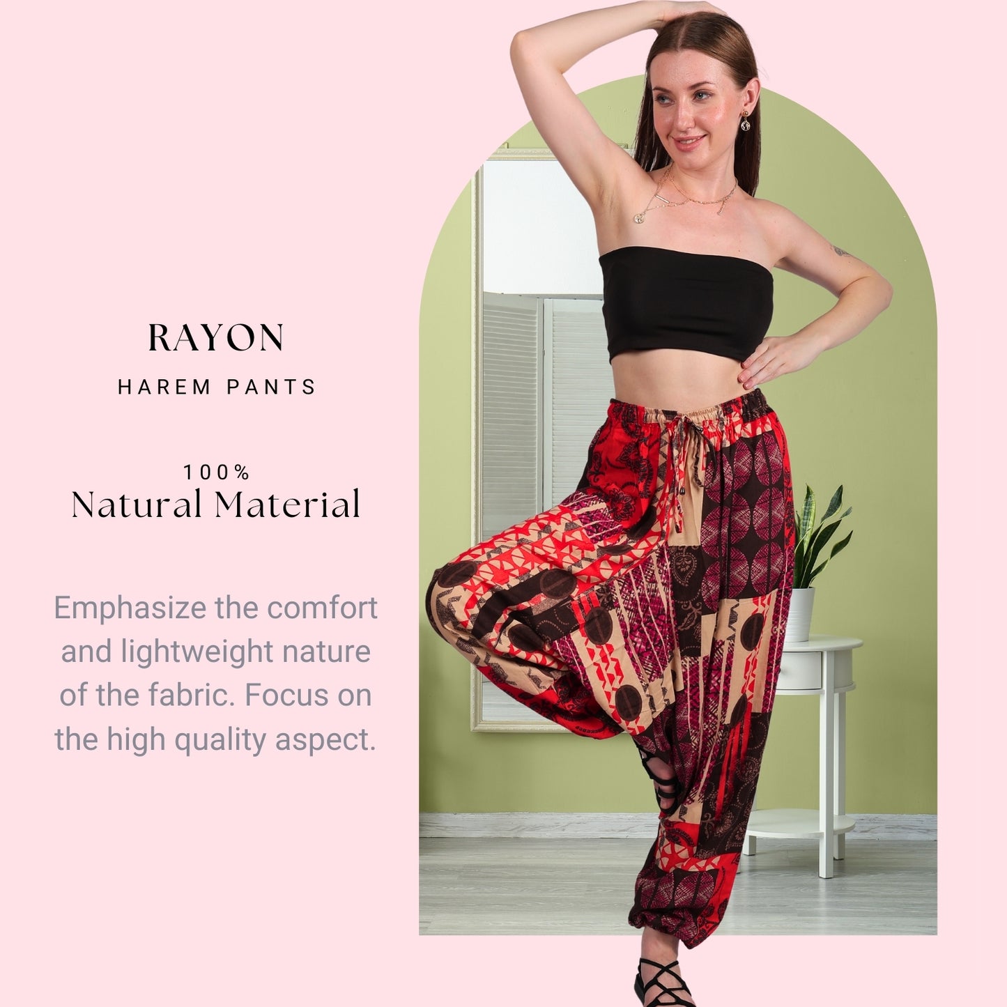 Boho Chic Harem Pants for Women – Casual Yoga & Lounge Pants with Handy Pockets