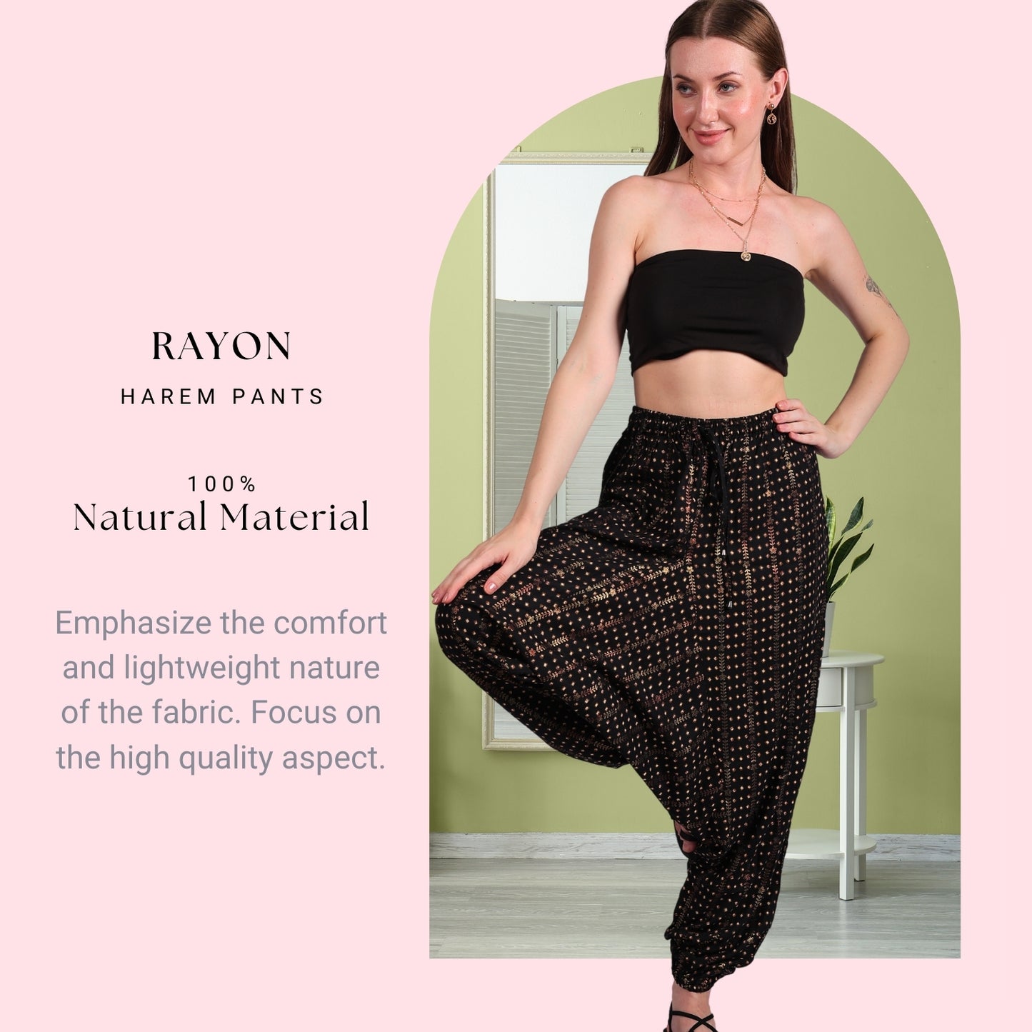 Women's Boho Harem Pants – Cozy and Chic Lounge, Yoga, and Beach Pants with Pockets.