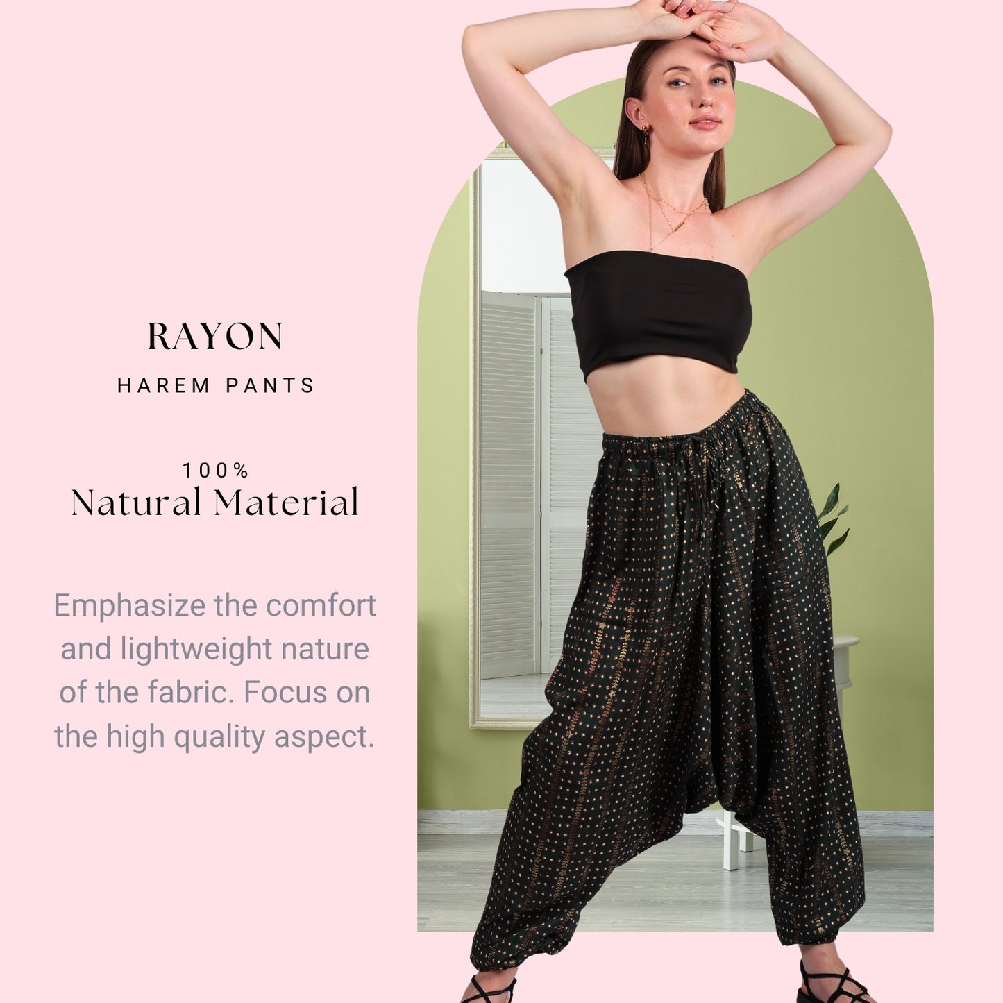 Women's Boho Harem Pants – Cozy and Chic Lounge, Yoga, and Beach Pants with Pockets.