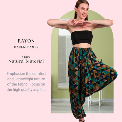 Women's Boho Harem Pants – Comfortable and Stylish Lounge, Yoga, and Beach Pants with Pockets.