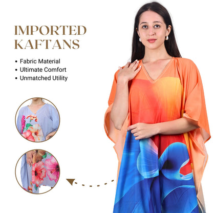 Sunset Harmony Abstract Print Kaftan Dress | GloFash - FashionZapp.com