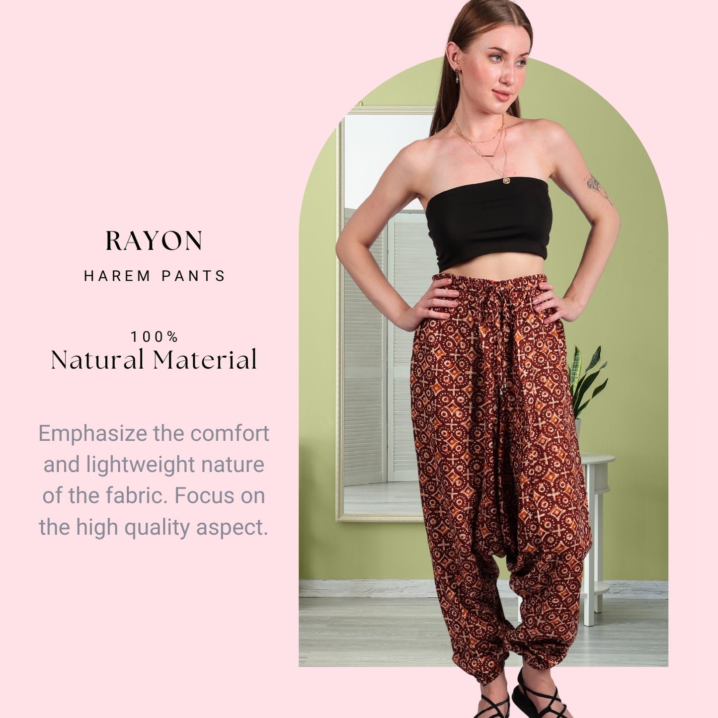 Women's Boho Harem Pants – Versatile and Stylish Lounge, Yoga, and Beach Pants with Pockets.