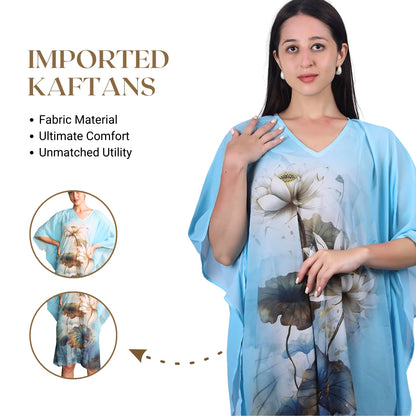 GloFash floral print kaftan dress for relaxed elegance
