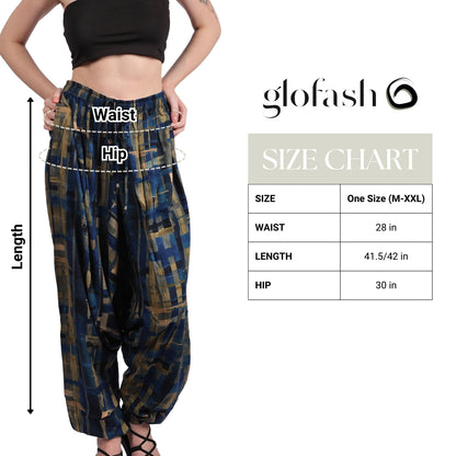 Women's Boho Harem Pants – Chic Pants with Pockets, Easily Transforms into a Jumpsuit, Ideal for Yoga and Beach Outings.