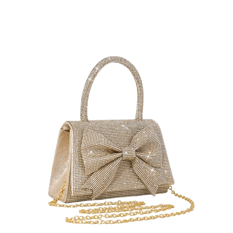 Buy Light Luxury Full Diamond Bow Handbag Online - Fashionzapp