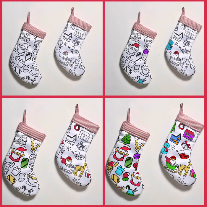 Creative Kids' DIY Coloring Christmas Stocking: A Splash of Holiday Fun!