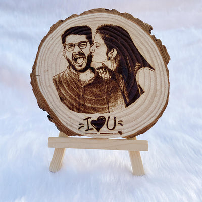 Natural Wooden Slice Photo Frame (5 to 8 Inches)