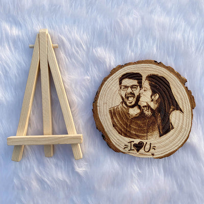 Natural Wooden Slice Photo Frame (5 to 8 Inches)