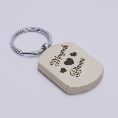 Wooden Engraved Personalized Keychain