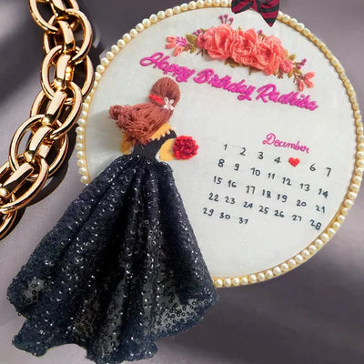 Pretty Princess Birthday Hoop with Calendar