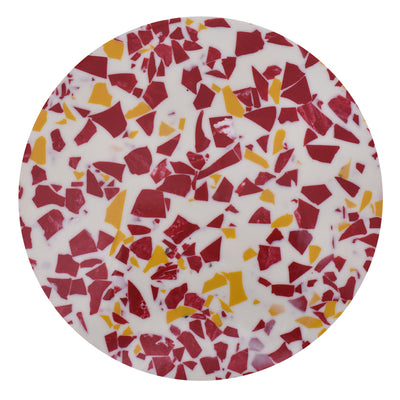 Red Speckled Chips Wood Resin Cake Stand With Iron Legs