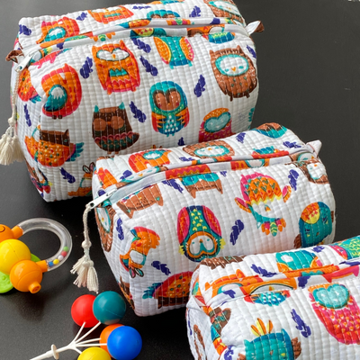 Owls pattern multipurpose pouch